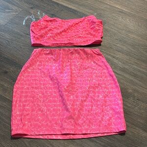 Barbie top and skirt pink